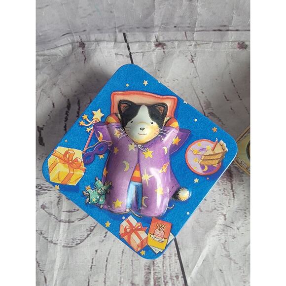 VTG Dana Kubick 2002 Stanley Cat Square Tins Birthday Party And Bed Time - Picture 3 of 10